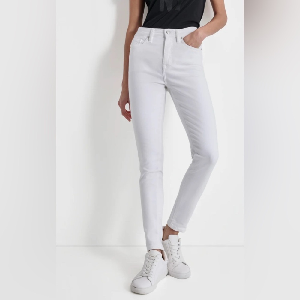 DKNY Jeans Womens Size 4 White Bleecker Boyfriend Pants Denim